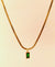 Green Crystal Rectangle Pendant Chain